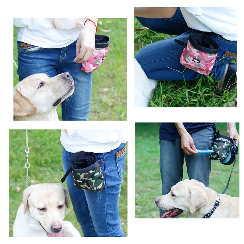 

Portable Detachable Dog Training Treat Bags Puppy Outdoor Feed Pocket Doggie Pouch Puppy Snack Reward Waist Bag Training Pocke