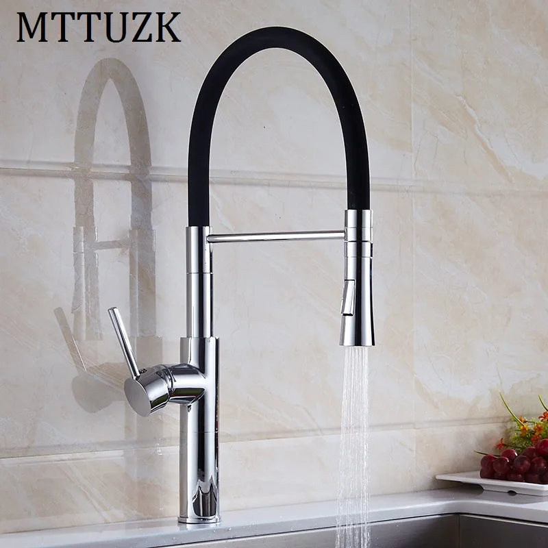 MTTUZK черный и хромированный Finis кухонный смеситель для раковины крепление на