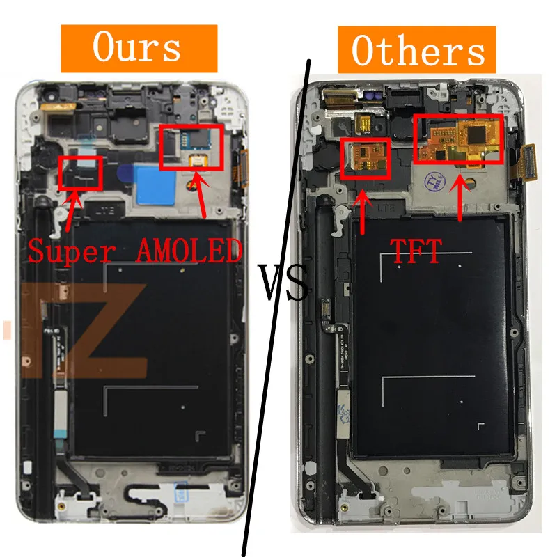 ЖК-дисплей с сенсорным экраном и дигитайзером в сборе рамкой для Samsung Galaxy Note 3 N9005 |