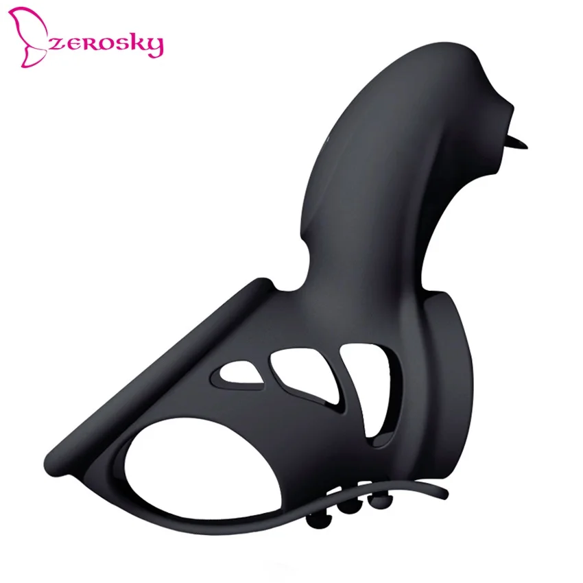 Вибрирующее кольцо для пениса Вибратор в форме языка задержка игрушка