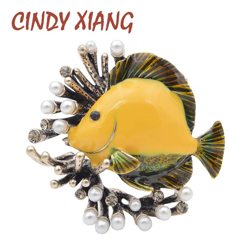CINDY XIANG креативные жемчужные броши Рыба для женщин милые вечерние повседневные булавки ювелирные изделия пальто платье рубашка Аксессуары Новое поступление
