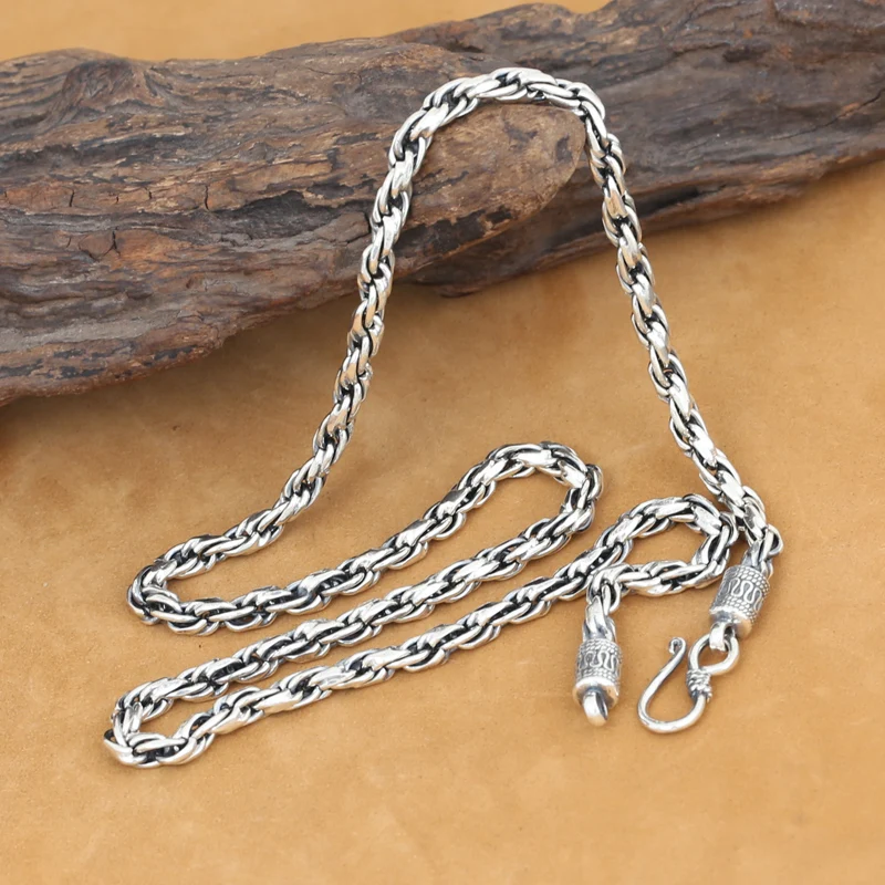 Ожерелье из серебра 925 пробы 4 мм|necklace pendent|necklace formnecklace peace |