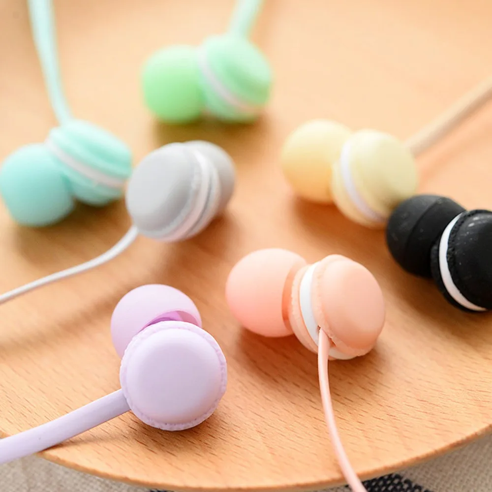 Проводной Наушники Прекрасный Привлекательный Макарон десерт Дизайн Музыка