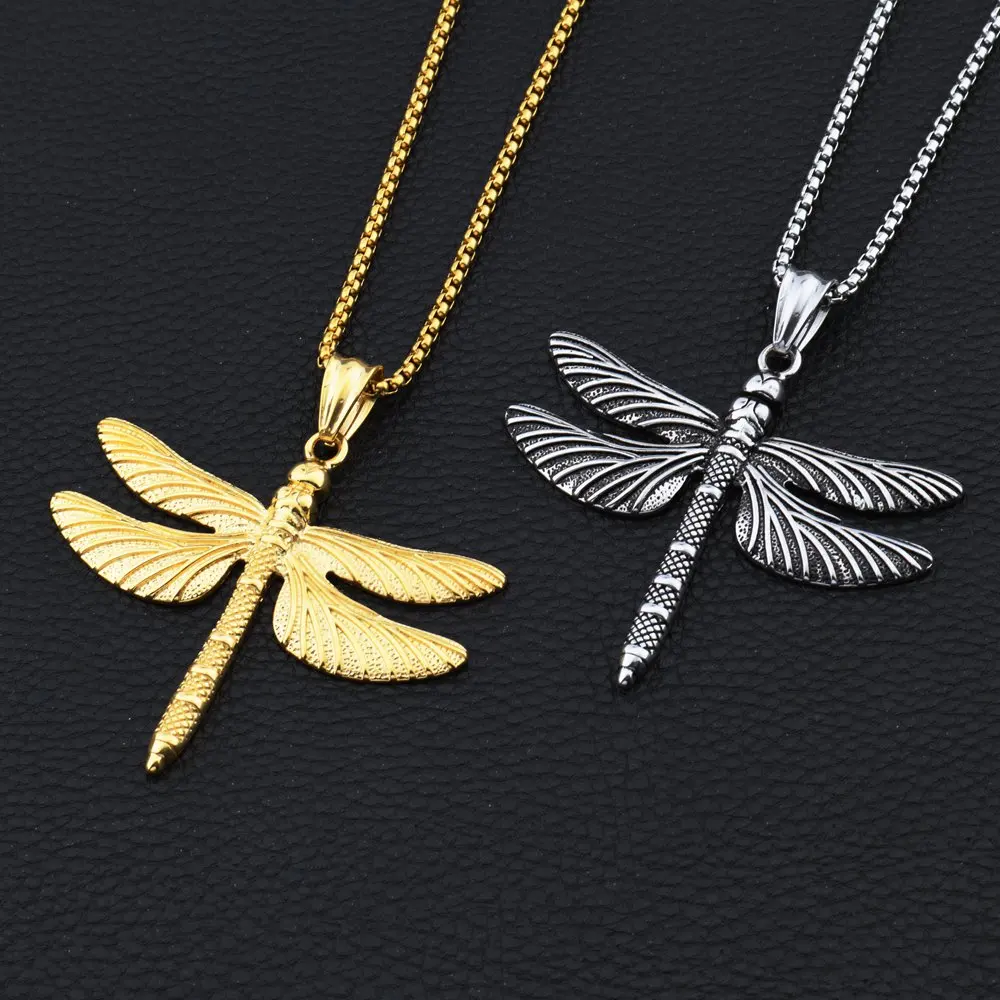 2017 Новый хип хоп ГУФАН стрекоза кулон ожерелье из нержавеющей стали модные