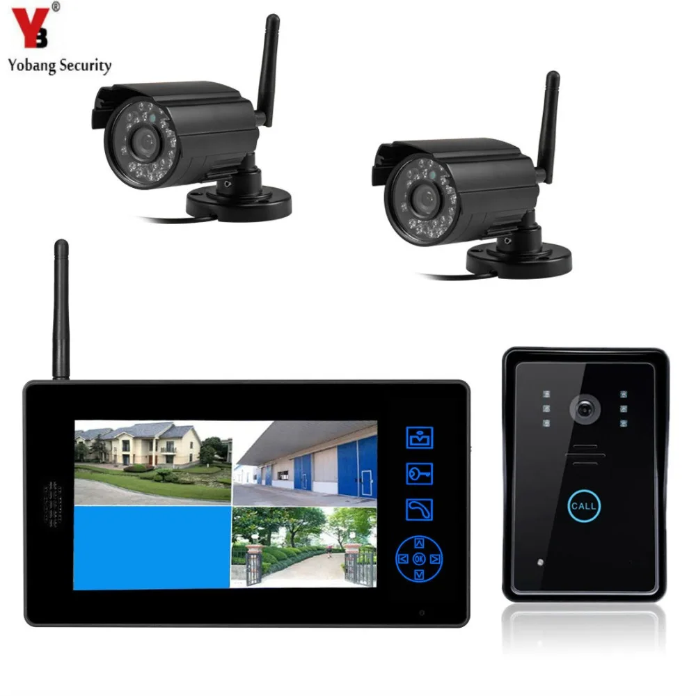YobangSecurity 7 &quotTFT LCD беспроводной видеодомофон дверной звонок Система входа видео