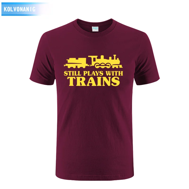 

2021 Spring&Summer Drees Still Plays With Trains Printed T-Shirt Driver Gift Hip Hop T Shirt Men Casual Short Sleeve Top Tees