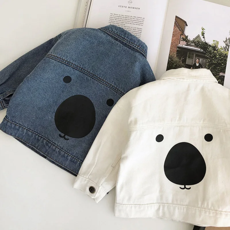 Джинсовое пальто для мальчиков и девочек модная повседневная куртка белого