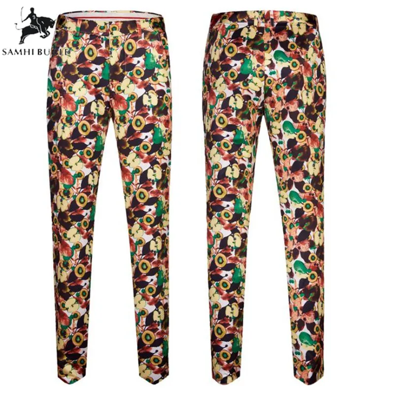 Костюм мужской свадебный из двух предметов с принтом фруктов и брюк|Костюмы| |