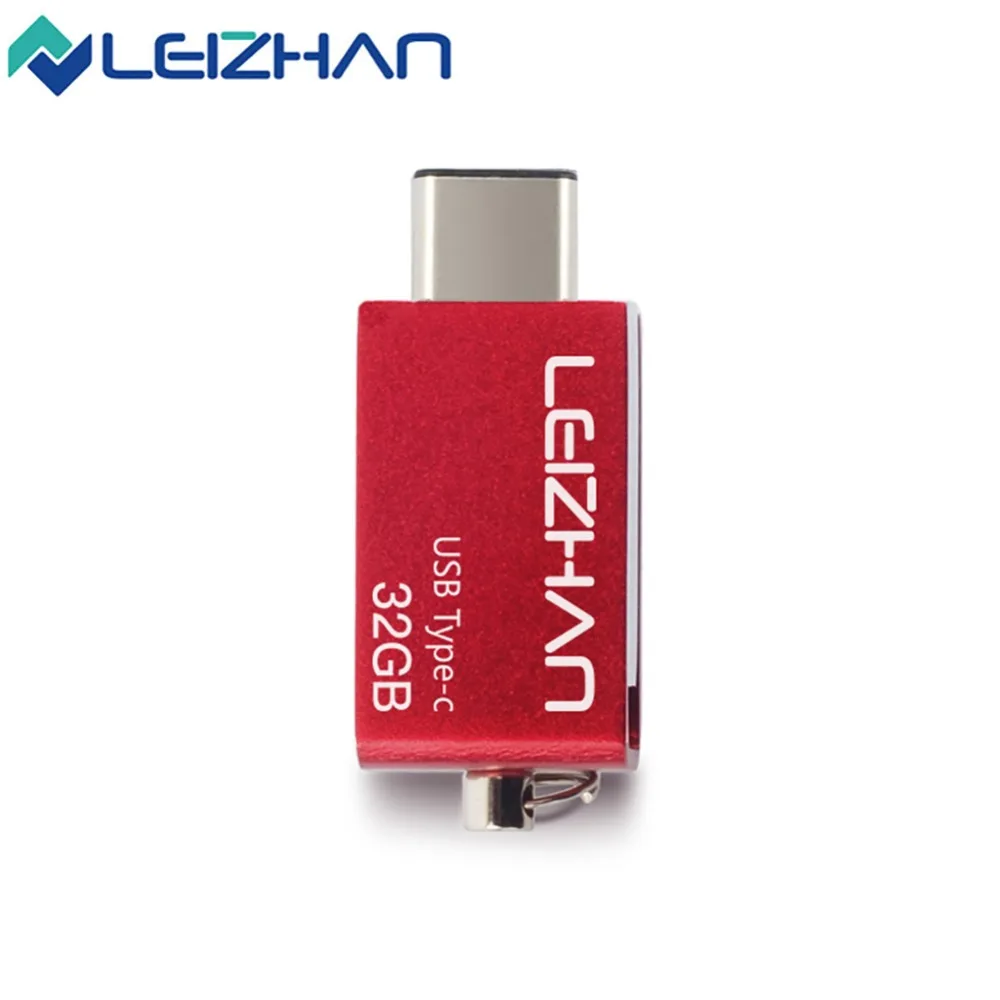 LEIZHAN Metal USB C Flash Drive 64 gb TYPE-C Pendrive 3.0 Fast Speed 32GB Pen 16GB for Samsung Galaxy S9 Huawei P30 20 | Компьютеры и