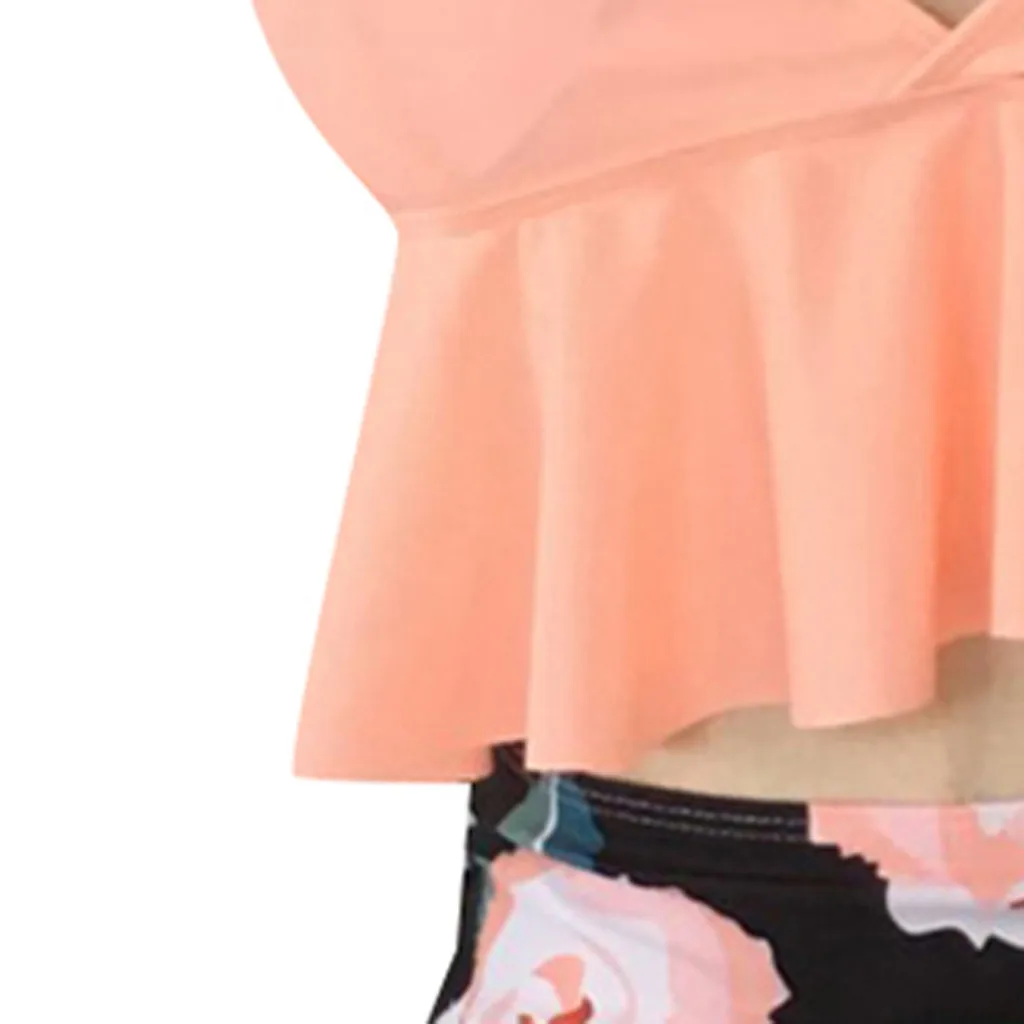 Женский раздельный купальник SAGACE с оборками и принтом для похудения|Купальники| |