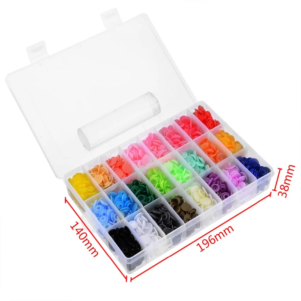 Mayitr 360sets Round Snap Plastic Buttons Fastener Kit Pliers T5 Hand-held Tools Garment Accessories For Baby Clothes Clips on - Набор круглых кнопок из пластика Mayitr, включающий 360 комплектов, плоскогубцы, ручные инструменты T5, аксессуары для одежды 