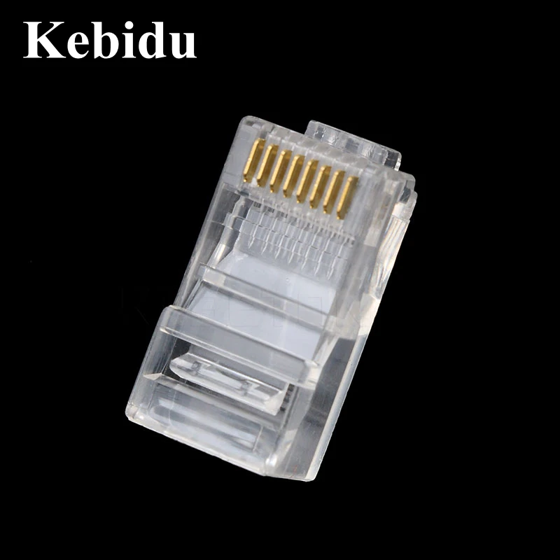 Kebidu 100 шт./лот RJ45 RJ 45 Ethernet кабели модуль разъем сетевой для UTP Cat5 Cat5e кабель
