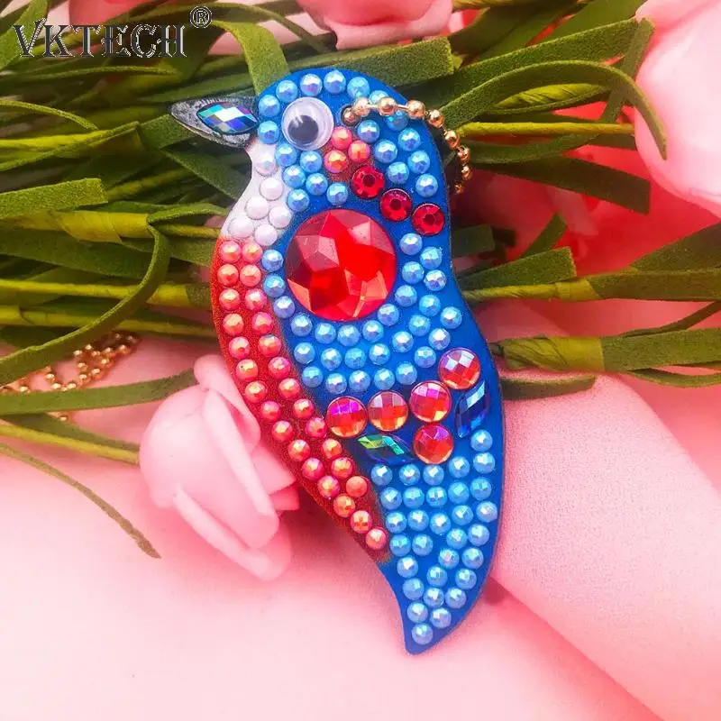 4 шт. DIY птицы Полный Дрель Алмаз особенной формы живопись брелки для ключей вышивка крестиком женский брелок со стразами Подвеска