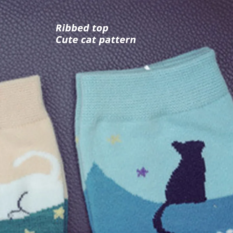 

Women Harajuku Kawaii Cartoon Cat Cute Patterned Short Socks Lot Female Casual Cotton Soft Over Ankle Socks 5 Pairs/Set