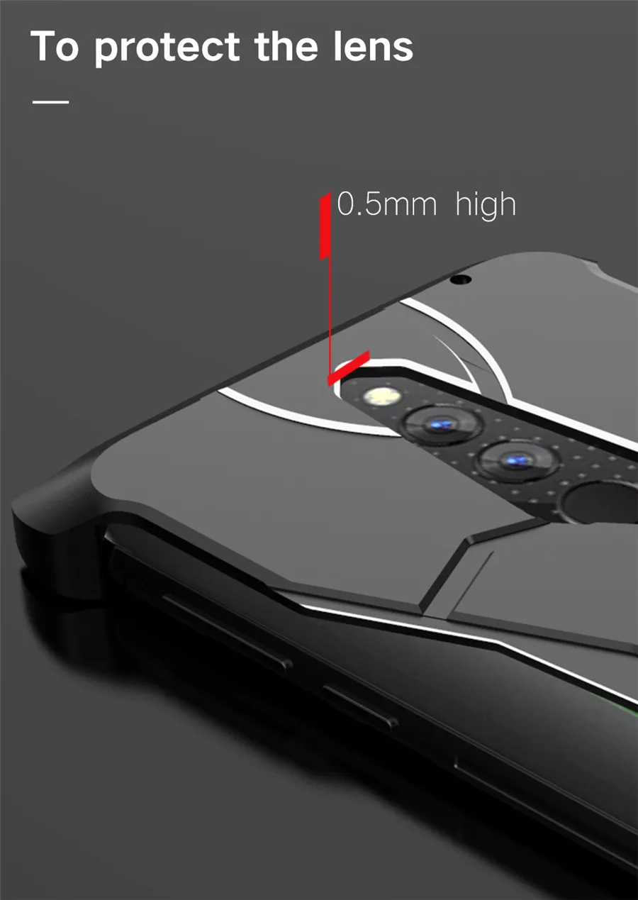 Для Xiaomi Черная Акула Helo чехол R-JUST пантера магнитный Алюминий Металл для Xiaomi Blackshark Helo Чехол ударопрочный чехол