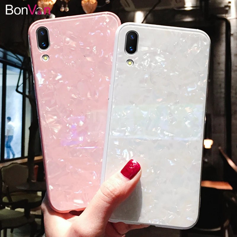 BONVAN закаленное Стекло чехол на huawei P20 Pro p20 case мечта Shell Блеск Твердый переплет чехол для huawei P20 lite мягкий силиконовый бампер случай защиты чехлы для телефон