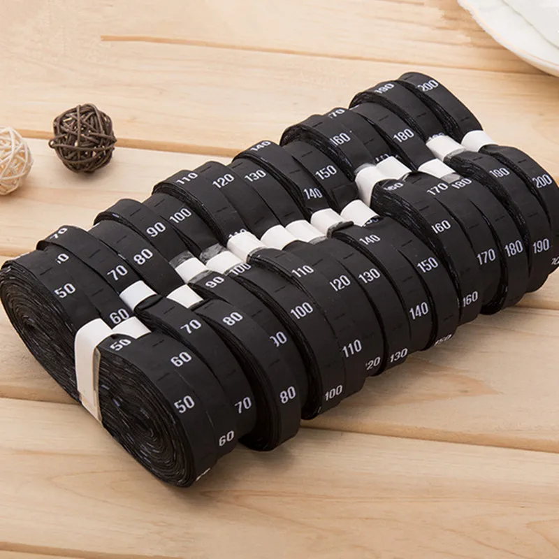 200 шт черный полиэстер ткань ярлык с размером Одежда для детей № 50 60 70 80 90 100 110 120 130