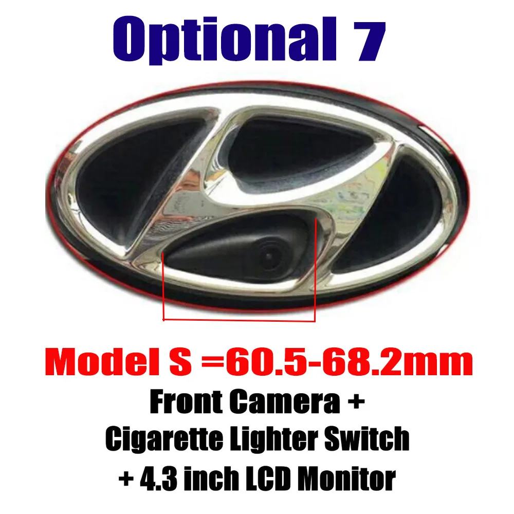 Option (7) Для hyundai Elantra MD/UD 2010- автомобиля вид спереди Логотип Встроенная камера/прикуриватель/4," ЖК-монитор экран - Название цвета: Option (7)