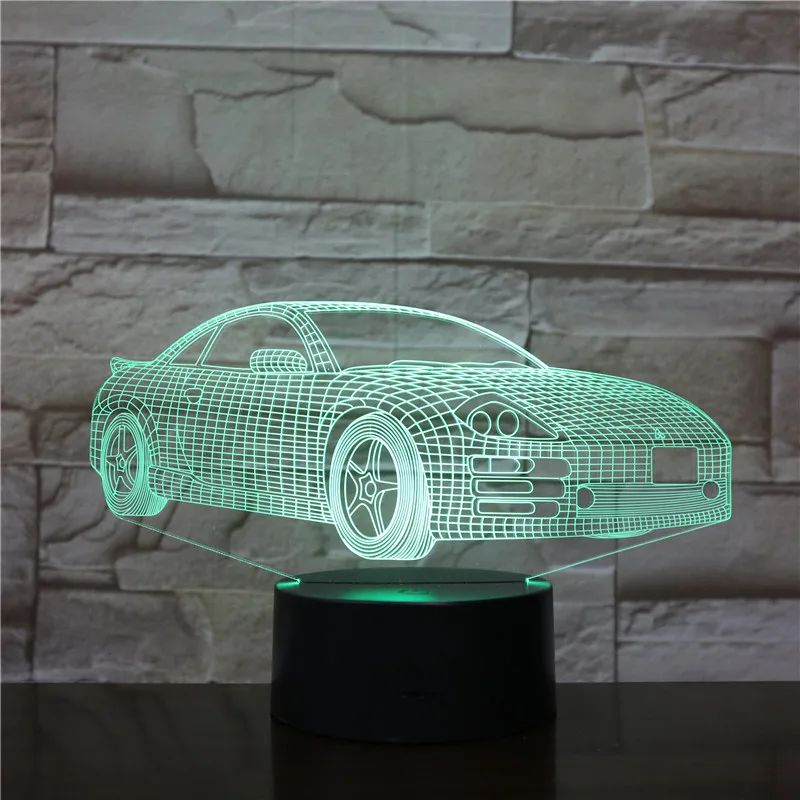 Новинка гоночный спортивный автомобиль 3D лампа светильник светодиодная
