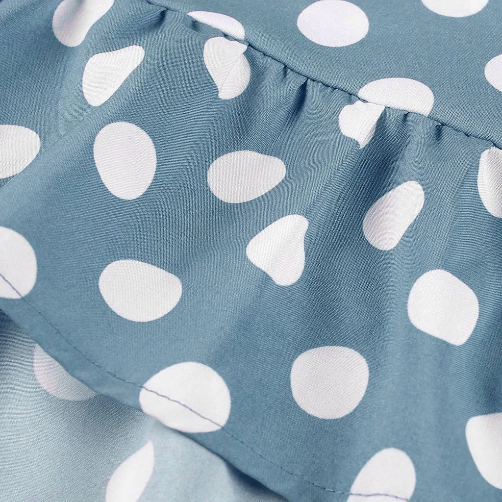 SAGACE Women Dresses Dot 2019 Fashion O Neck Sleeveless Ruffles Polka Loose Large Ruffled Mini Dress female Vestidos | Женская одежда