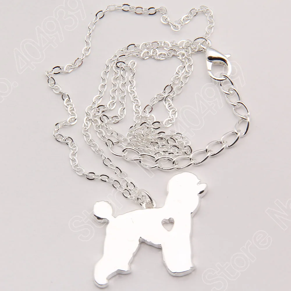 Изящное Пудель собака ожерелье для любителей собак лапа печать Мемориал бирка