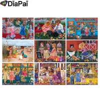 diapai 5d diy diamond painting 100 full squareround drill kids shop scenery 3d embroidery cross stitch home decor