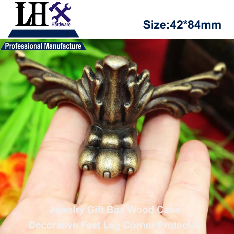 YP95 шкатулка для драгоценностей ногу база угловой с Тайгер Кло бронзовая подвеска