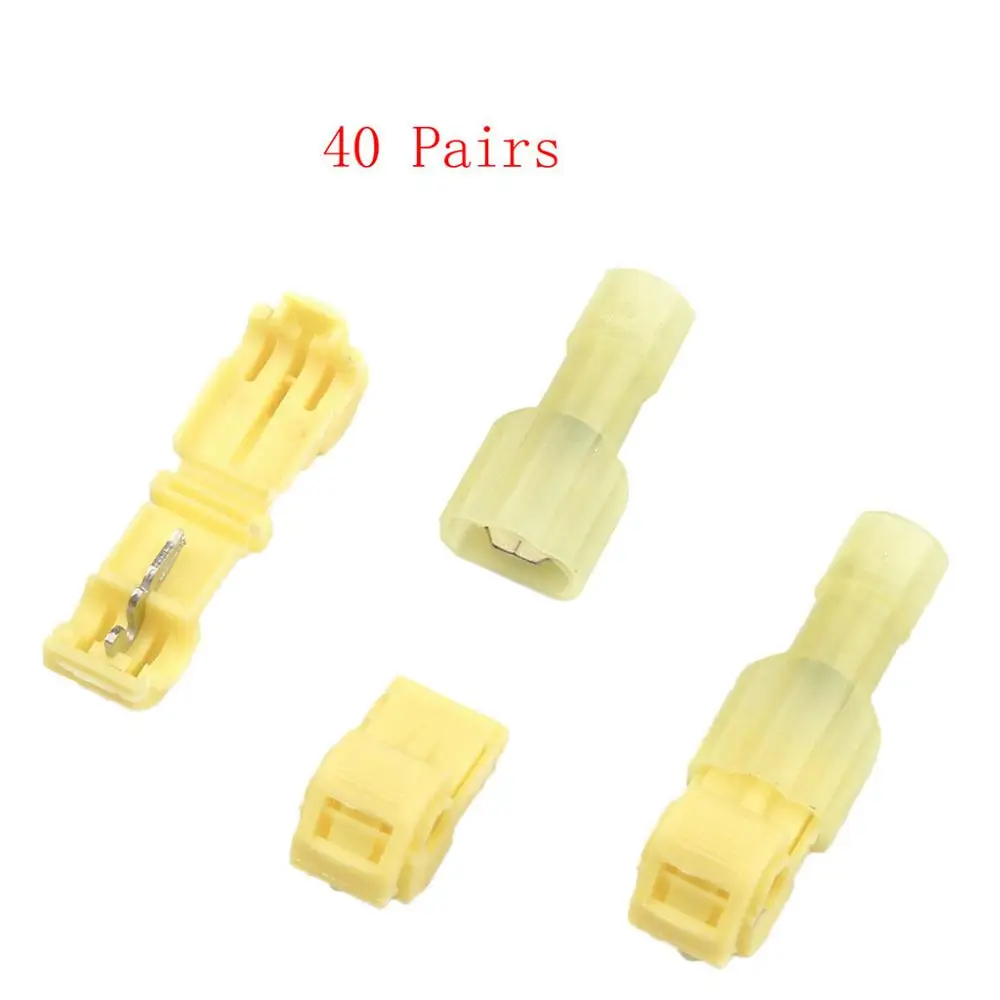 Wire connector 60 пар провода Т-тип быстродействующего соединителя Быстрый замок соединения терминал для соединения проводов обжимной Зажим автомобиль электрический кабель комплект@ 12 - Цвет: Wire connector