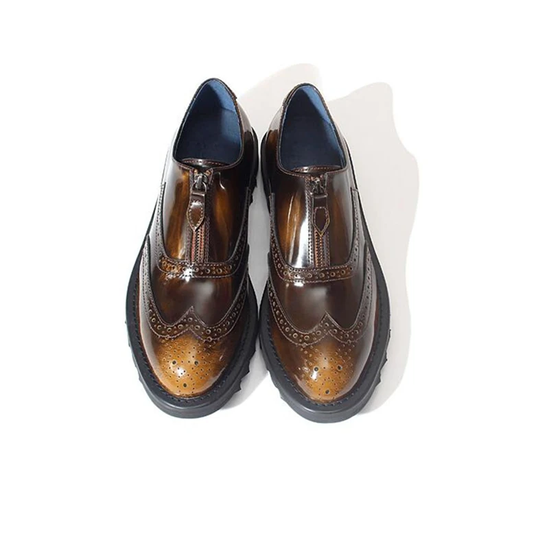 Распродажа мужские туфли-броги с перфорацией типа броги из натуральной кожи