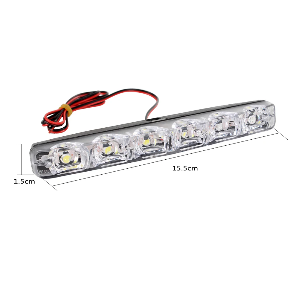 LEEPEE 2 шт. светодиодный Автомобильные дневные ходовые огни DRL 6 s DC 12V 6000K