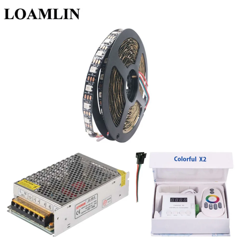 Светодиодная лента WS2812B WS2812 RGB цветная светодиодная x2 музыкальный контроллер 5 в