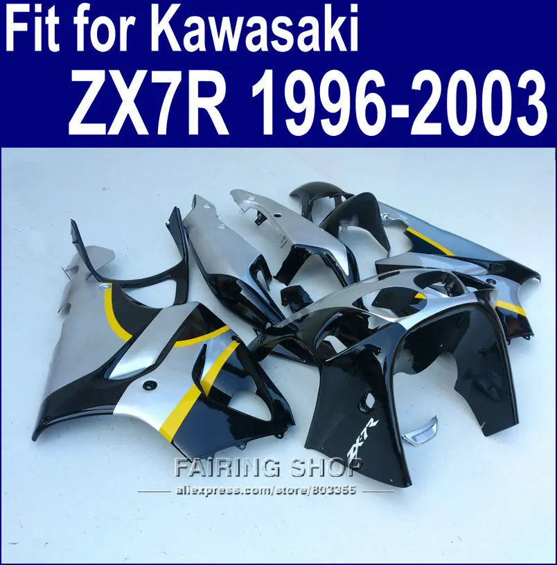 

Silver Fairings Fit for Kawasaki ninja ZX7R 1996 1997 1998 1999 2000 2001 2002 2003 96 01 02 03 Fairing kit SZ33