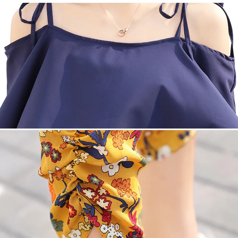 2017 Summer Matching Mother Daughter Clothes Bat's-Wing-Sleeved Strapless Shirt And Pants Set Falimly Look Outfits Girl Clothing | Мать и
