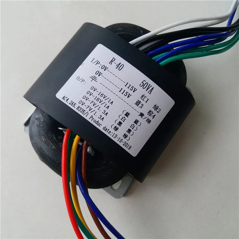 16V 1A 7V 1.3A R Core Transformer 50VA R40 transformer 115V/115V вход DAC tube Headphone Предварительный усилитель cd