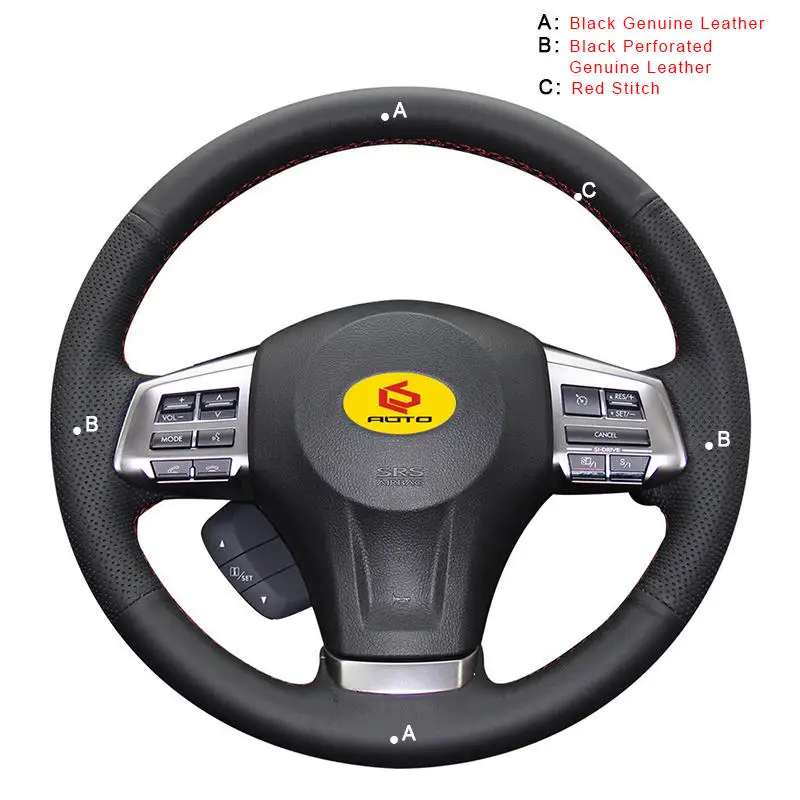 Genuine Leather Автомобильная Оплетка на руль для Subaru Forester 2013- Legacy 2013- Outback 2013- XV 2013- Авто Кожа - Название цвета: Genuine Leather