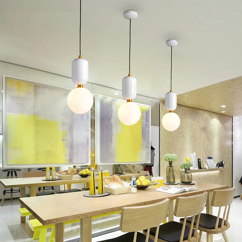 Современные подвесные светильники Глобус круглый абажур светодио дный