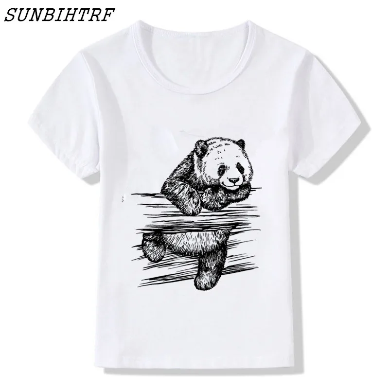 2018 дети пончик полиции Panda Забавный Футболки для женщин Для детей на лето Милая