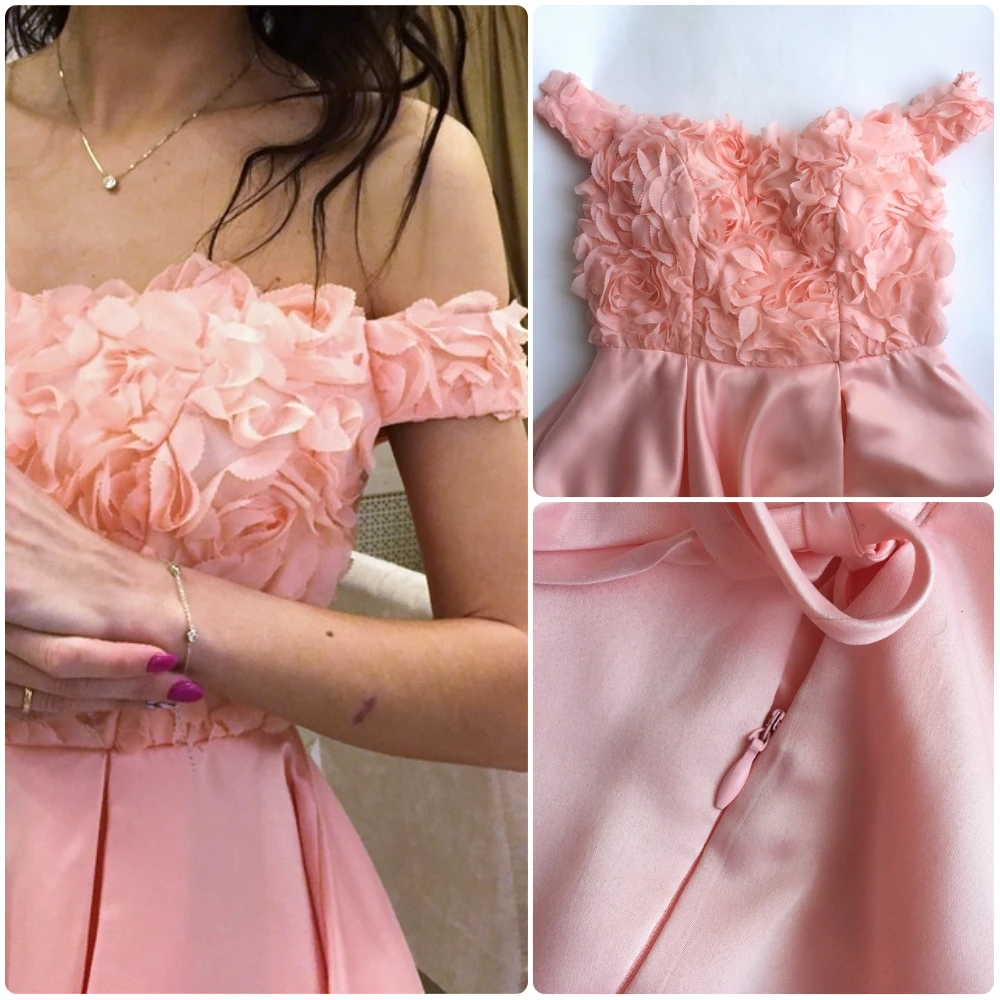 Женское платье с открытыми плечами Angel fashions Розовое Бальное Платье на шнуровке