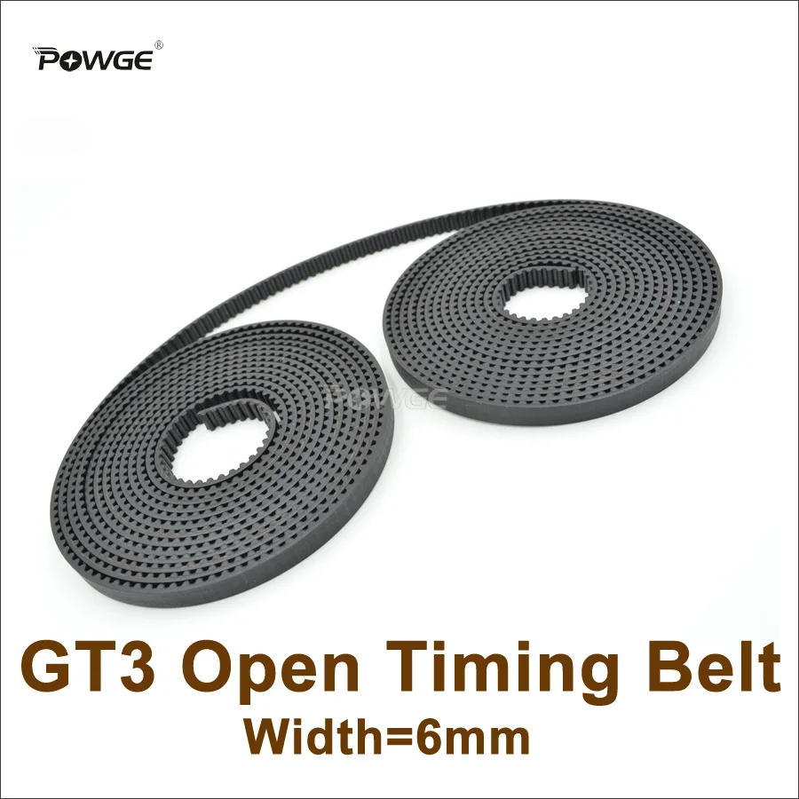 POWGE 3GT 3MGT Timing Belt W=6mm 3KC GT3 Rubber Open Synchronous Belt Fit 3GT Pulley 3D Printer Accessory High Quanlity 3GT-6