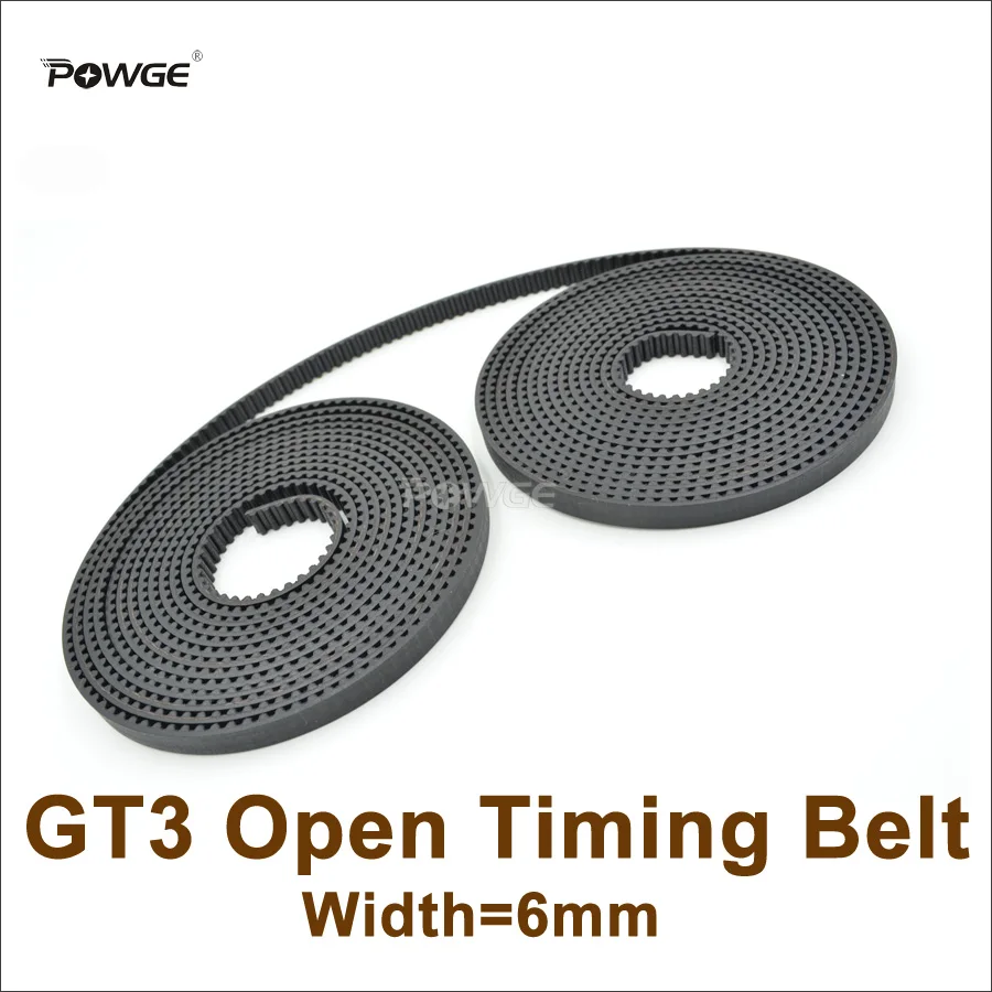 POWGE 10 метров GT3 Ширина ремня ГРМ = 6 мм Fit 3GT шкив Резина открытый ремень 3D принтер