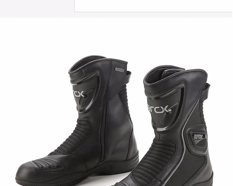 ARCX/летние мужские и женские кожаные дышащие ботинки в байкерском стиле; обувь для гоночных гонок; высокие ботинки из водонепроницаемого материала; ботинки в байкерском стиле