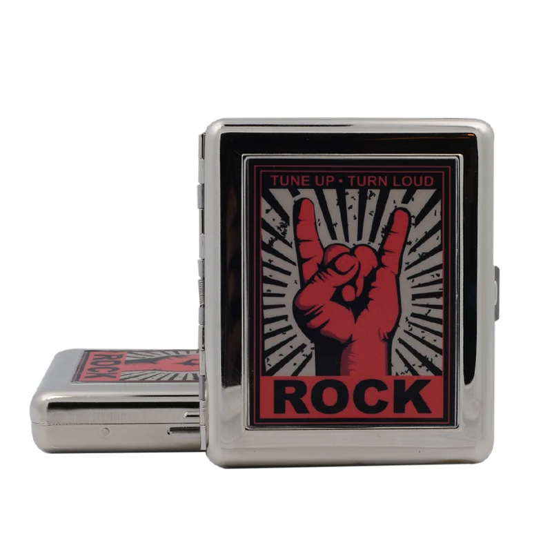 Эксклюзивный Rock Fashion Мужской чехол для сигарет, металлический чехол для сигарет, Женский держатель для сигарет, чехол для сигарет