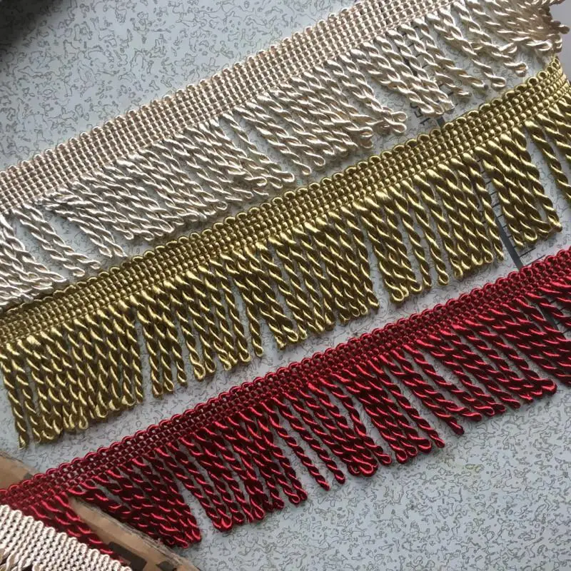 Лента с бахромой и кисточками 1 метр ткани для дивана занавески кружевное