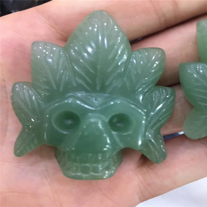 Новый стиль природного dongling jade Резные Хрустальный Череп Indian head кости кость