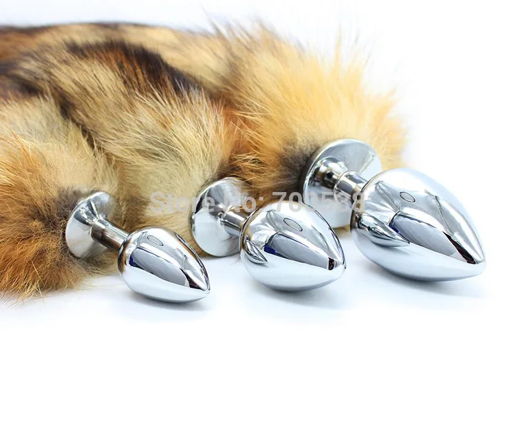 Анальная пробка металлическая 40 см анальный хвост секс-игрушка игрушка для