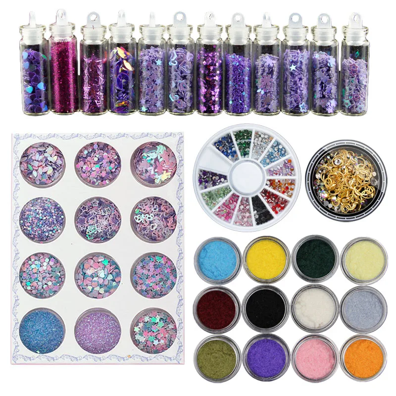 Glitter005 12 цветов голографический блестящий для ногтей Блестящий порошок маникюрные Стразы для ногтей очаровательные блестящие украшения для ногтей - Цвет: Glitter005