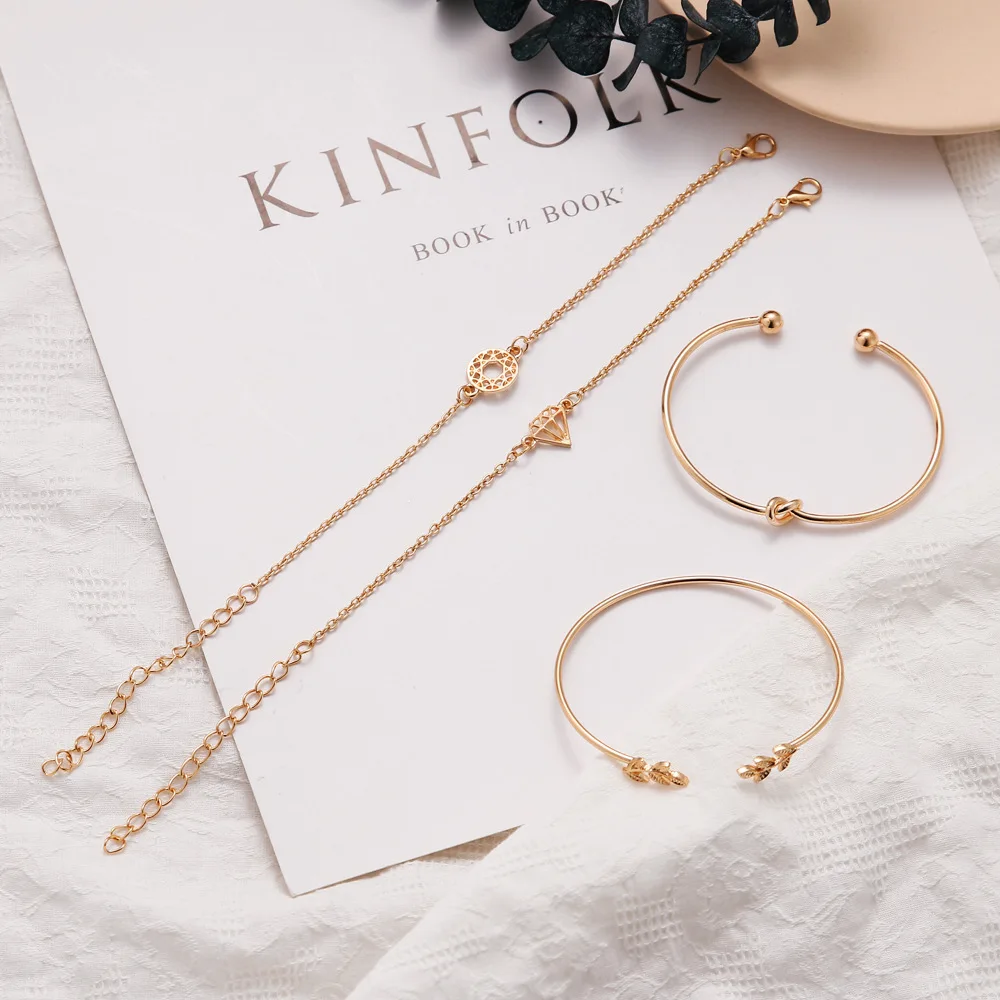 Женские винтажные браслеты XZP регулируемые золотого цвета в форме сердца и