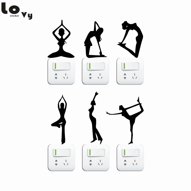 Набор из 6 виниловых наклеек на стену с изображением героев мультфильмов для