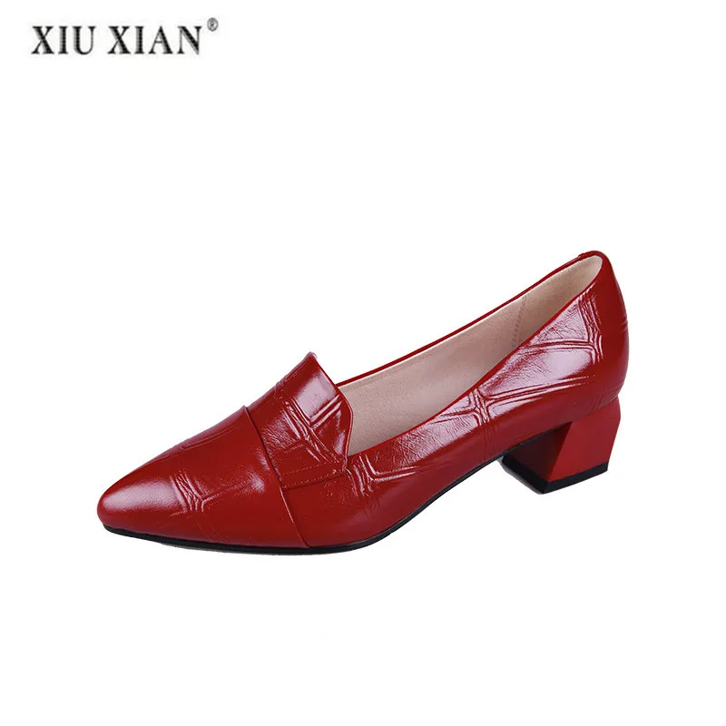 2019 модные женские туфли женская обувь туфли-лодочки удобная Цвет Черный