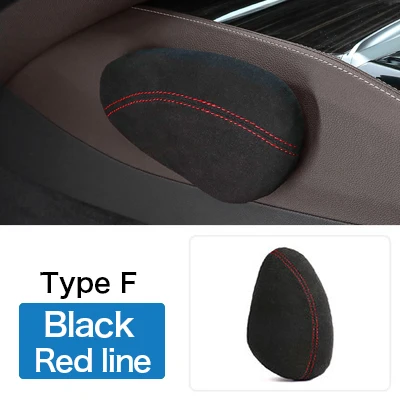 Airspeed/Кожаная подушка для ног автомобиля, наколенник, поддержка бедра, подушка для Mercedes Benz W203 W204 W205 W211 W210 W212 AMG, аксессуары - Название цвета: Black Red Stitches